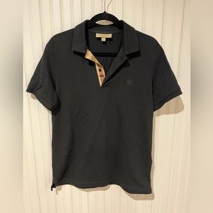 Men’s Burberry Black Pique Knit Polo M